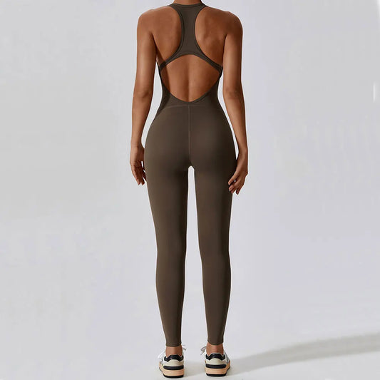 Women's Backless Sports Jumpsuit – Buttery-Soft One-Piece Yoga Suit