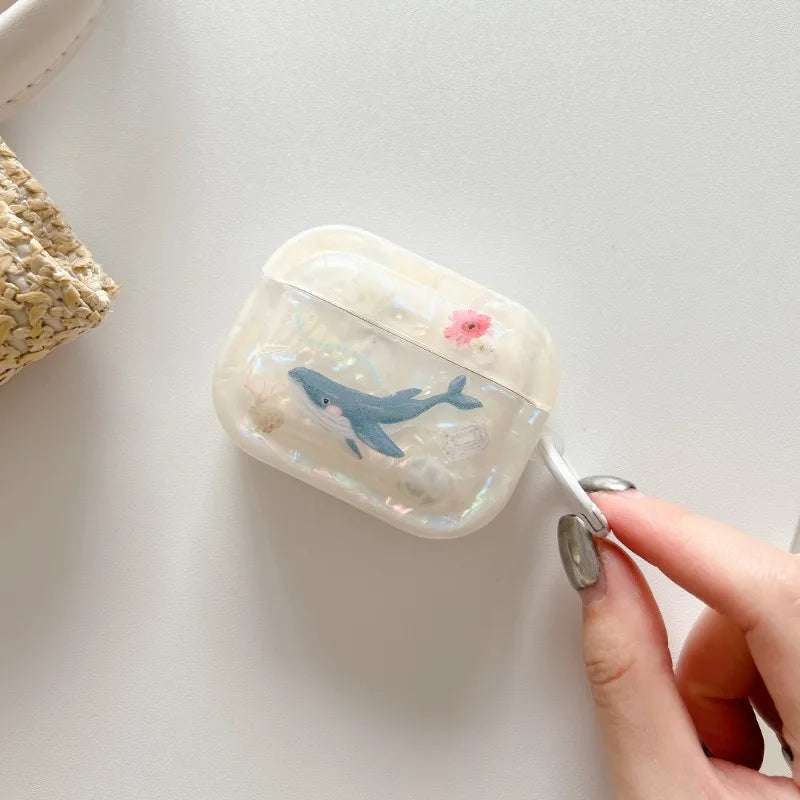 Whale & Shell AirPods Case – Ocean-Inspired Elegance