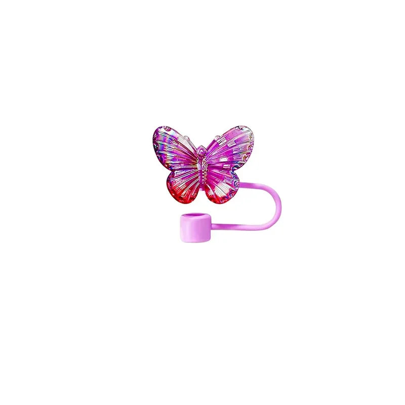 Colorful Butterfly Straw Cap Cover