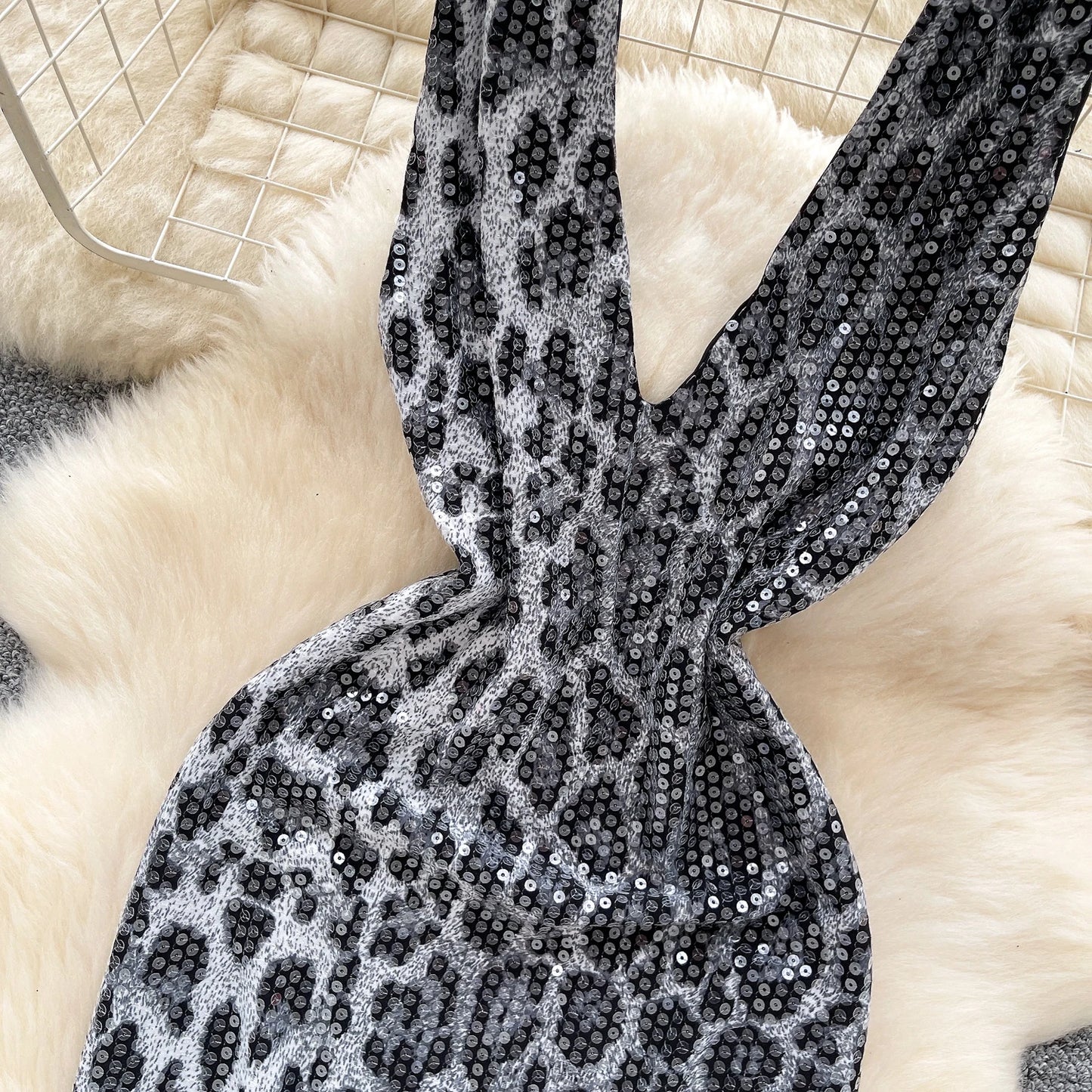 Leopard Print Halter Bodycon Dress