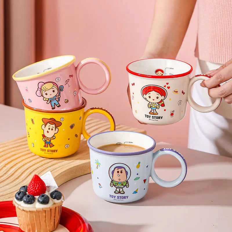 Disney Toy Story Cartoon Mug – Woody, Buzz Lightyear, Shepherdess Cute Kids Cup