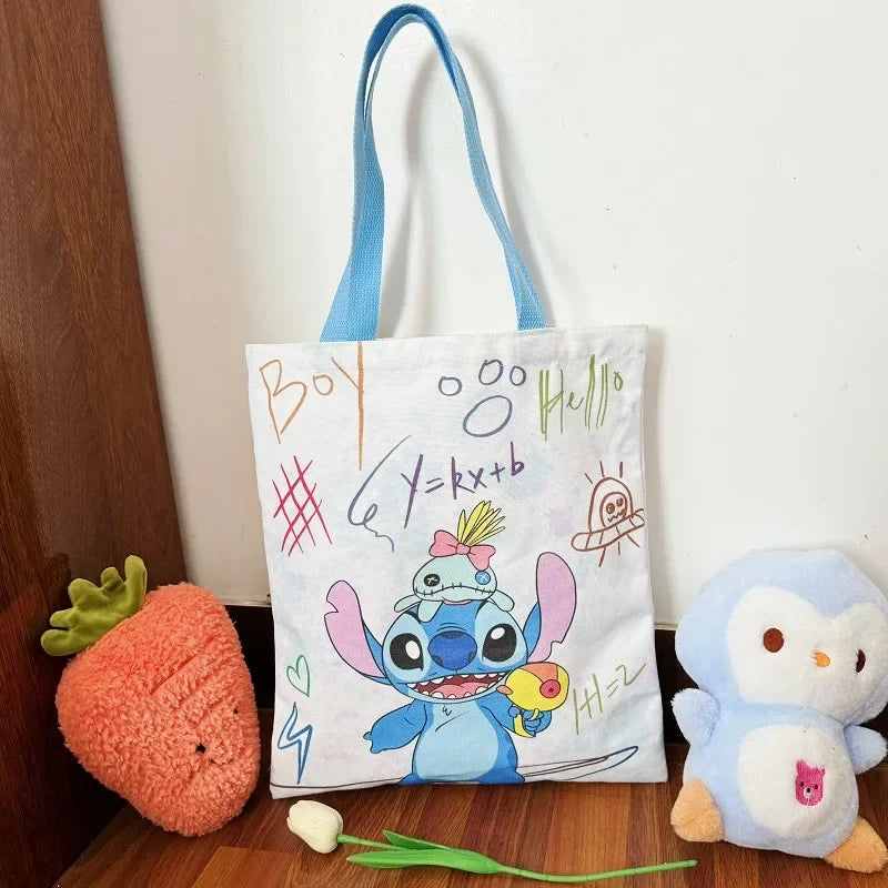 Stitch & Angel Canvas Tote Bag – Trendy & Practical