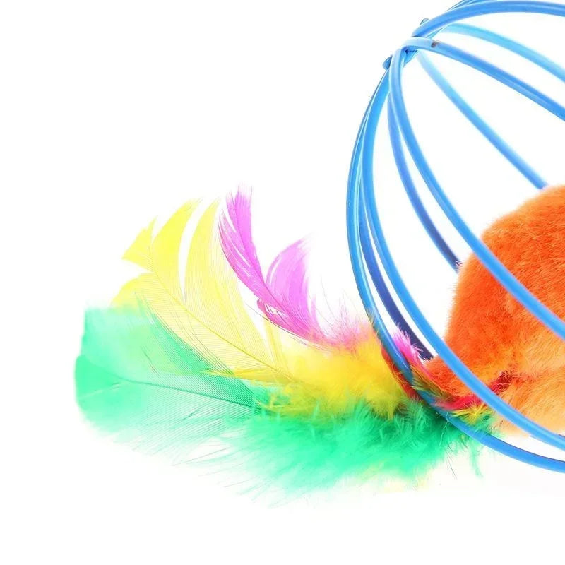 Colorful Feather Ball Toy for Cats