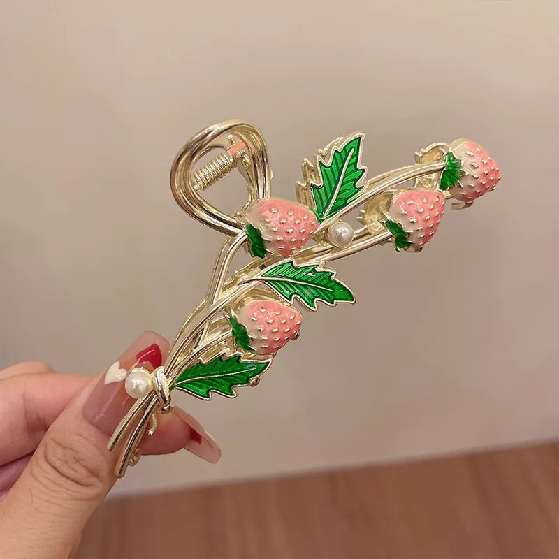Elegant Flower Metal Hair Claw Clip for Women