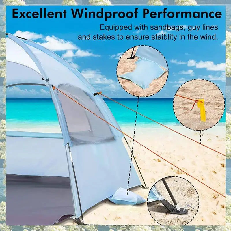 Windproof Portable Beach Tent
