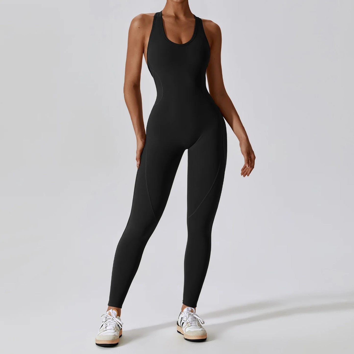 Women’s Open Back Gym Jumpsuit – Short & Long Styles Available (Multiple Colors)