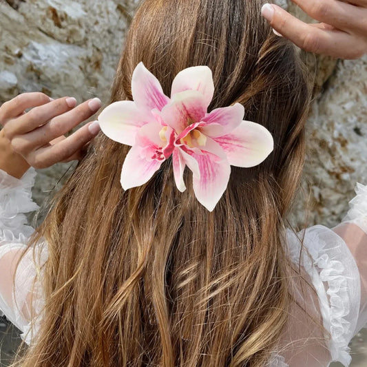 Orchid Flower Hair Clip – Bohemian Bridal & Holiday Hair Accessory