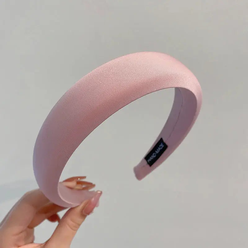 Thick Sponge Satin Headband – Fashionable Soft Padded Hair Hoop for Women
