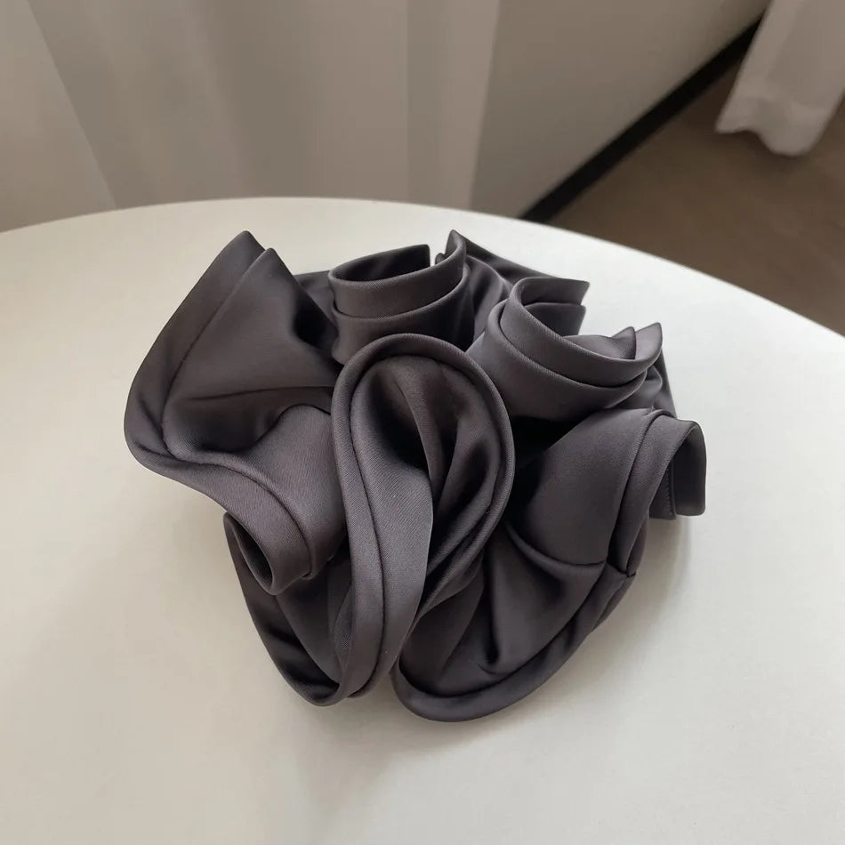 Korean Style Double Satin Silk Scrunchie – High-End Hair Accessory for Women