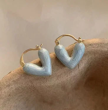 Minimalist Heart Stud Earrings – Multi Colors