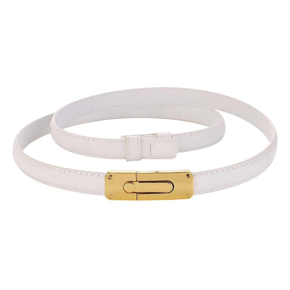 Elegant Thin Leather Adjustable Belt