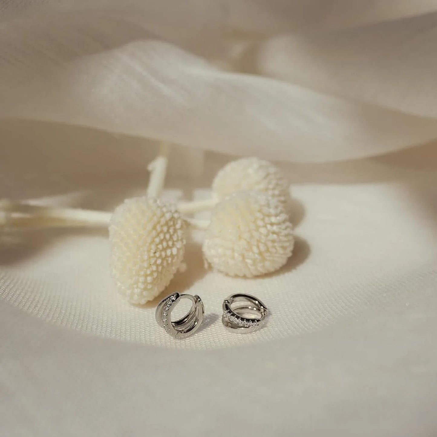 Gold Diamond Huggie Hoop Earrings – Elegant & Minimalist
