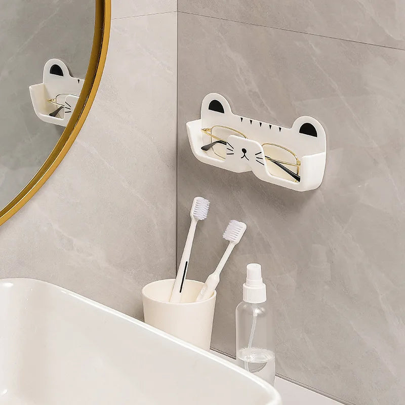 Wall-Mounted Cute Cat Glasses Holder