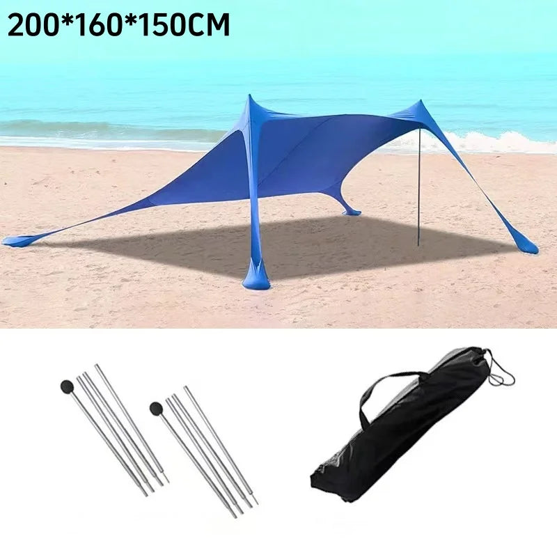 Portable Beach Tent – UV Protection Sunshade for 3-4 People