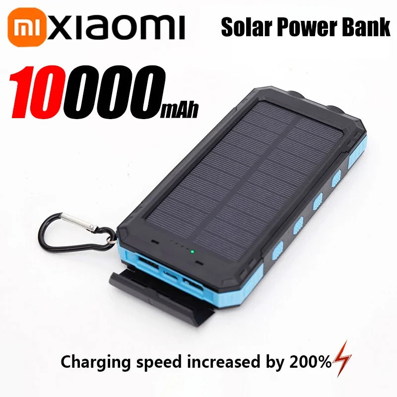 Solar Power Bank 50000mAh – Waterproof Fast-Charge Portable Charger with LED Flashlight