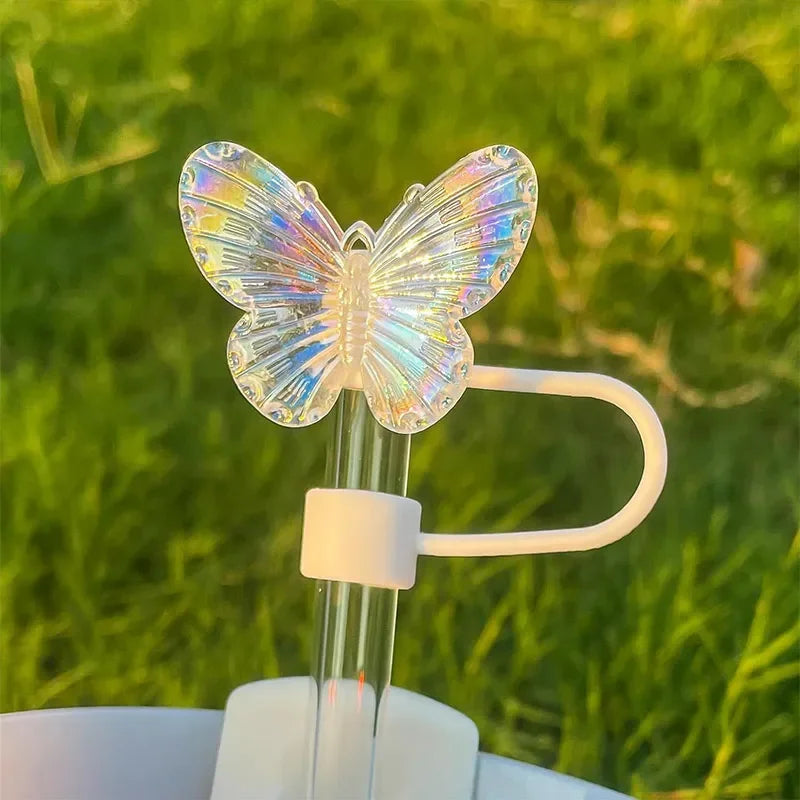 Colorful Butterfly Straw Cap Cover