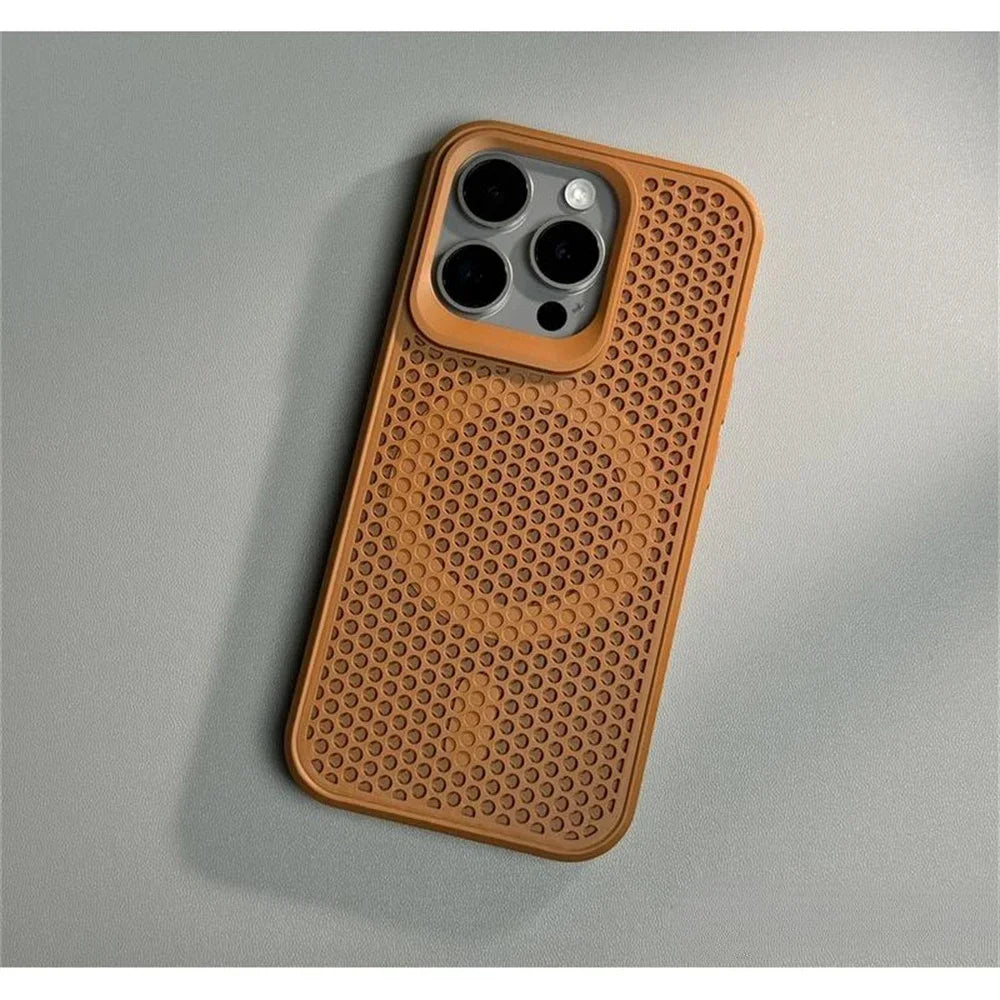 Luxury Matte Heat Dissipation Hole Magsafe Case for iPhone 12 to iPhone 16 Pro Max – Magnetic Wireless Charging PC Hard Cover