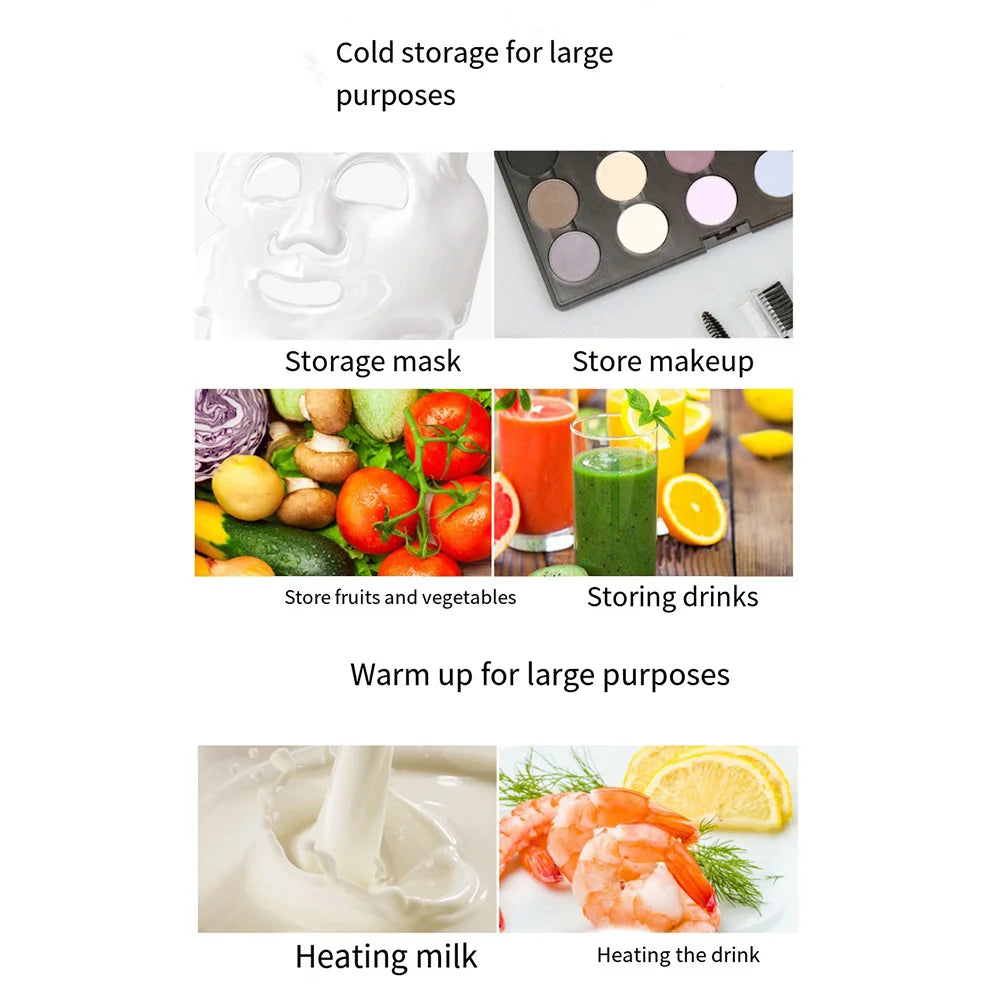 Mini Portable 4L Fridge – Cooler & Warmer for drinks, cosmetics, dairy products, and medicines.