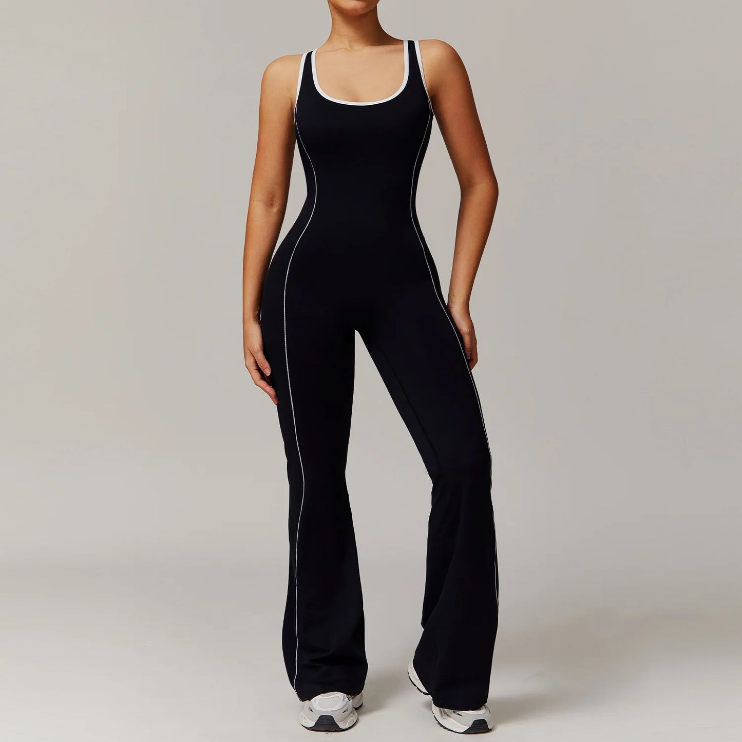 Women's Open-Back Yoga Jumpsuit – One-Piece Stretch Sports Bodysuit (Available in Multiple Colors)