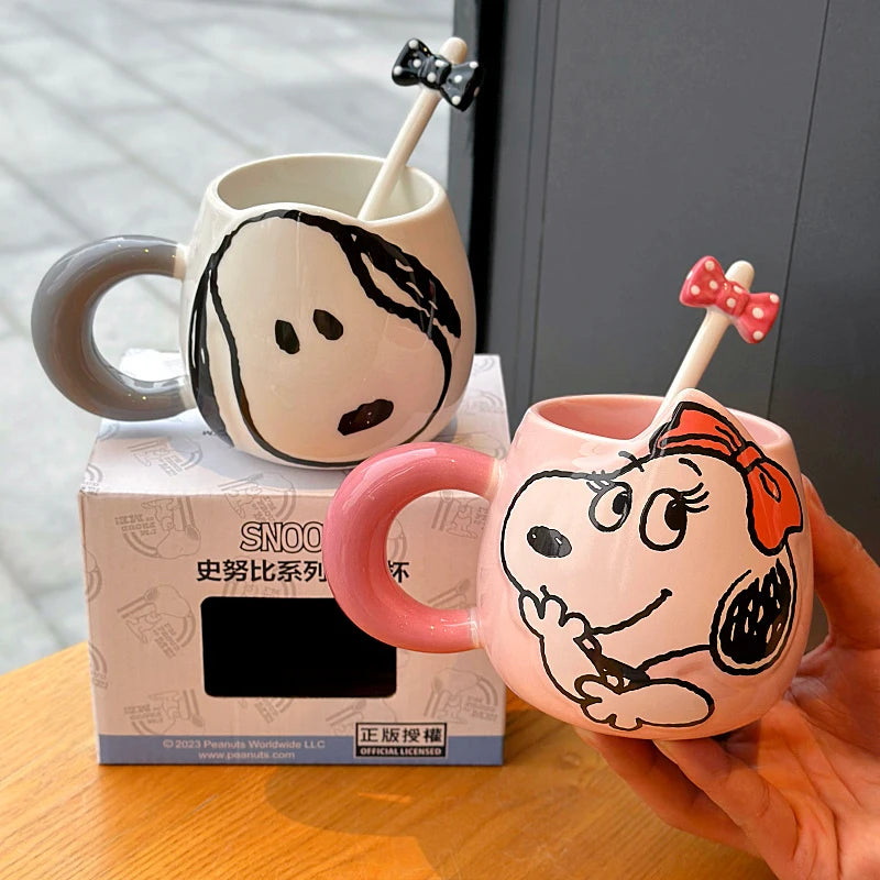 Cute Cartoon Ceramic Mug – Large 500ml Snoopy Design (Without Spoon)