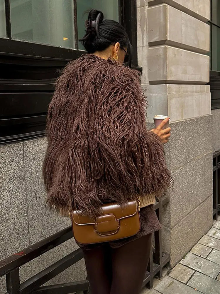 Luxury Winter Faux Fur Jacket – Korean Oversized Trendy Warm Coat