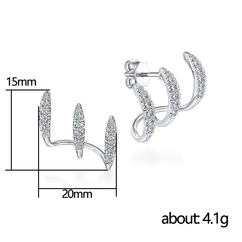 Crystal Claw Stud Earrings – Gold & Silver