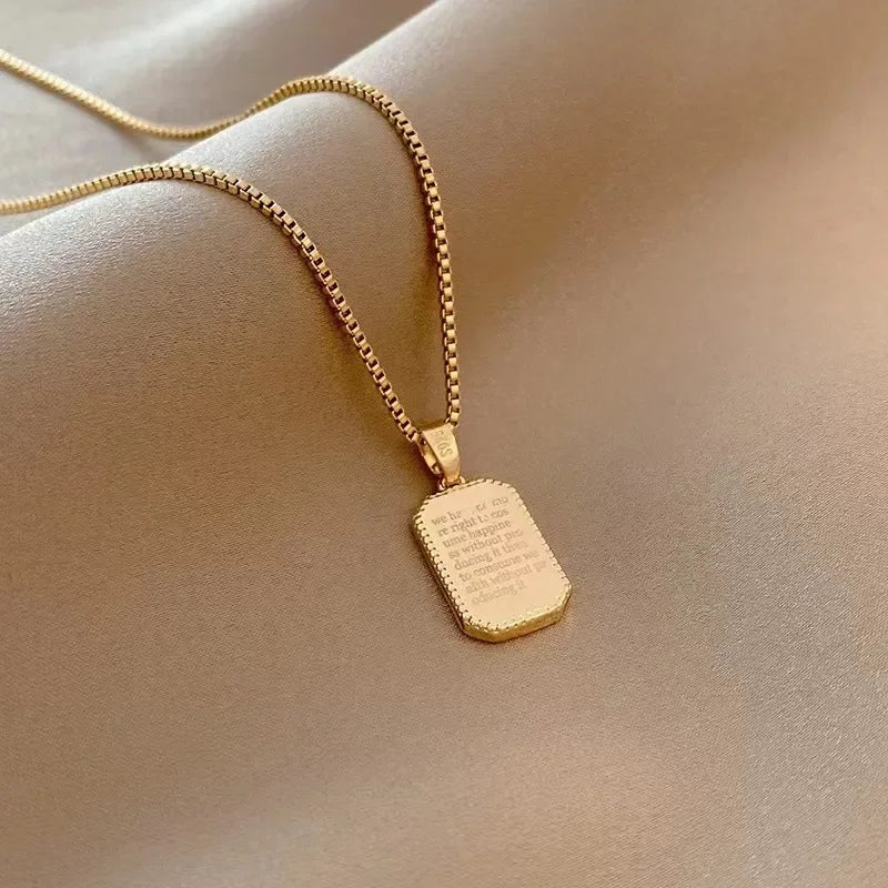 Minimalist Rectangle Pendant Necklace