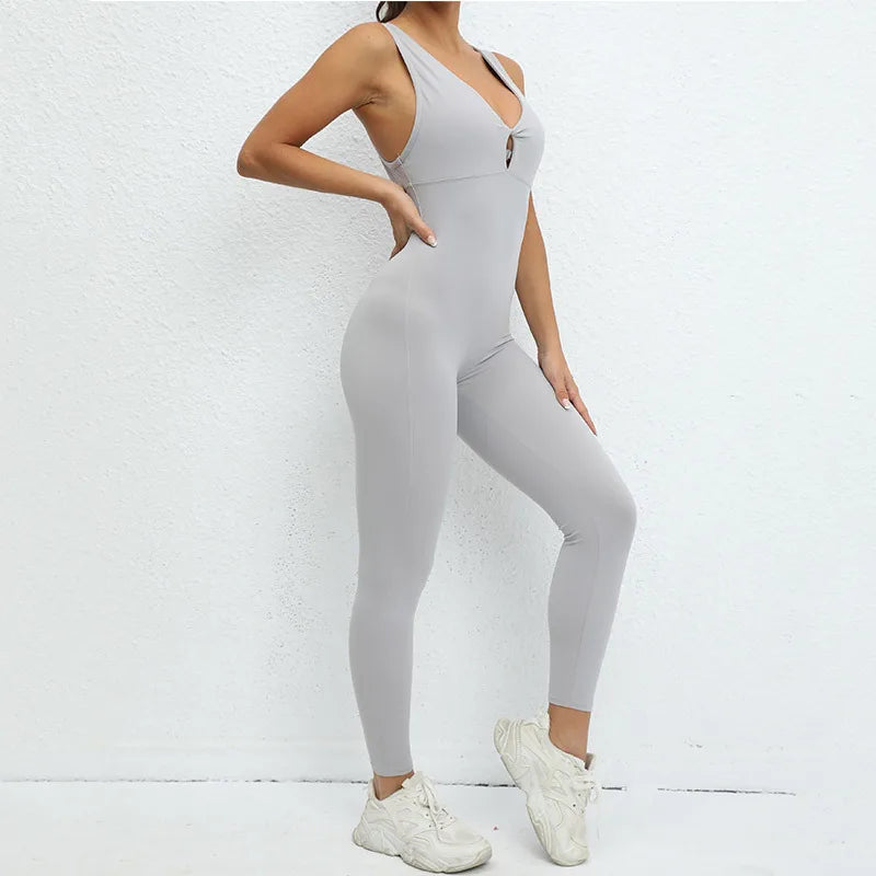 Backless Women's Workout Jumpsuit –  One-Piece Sportswear