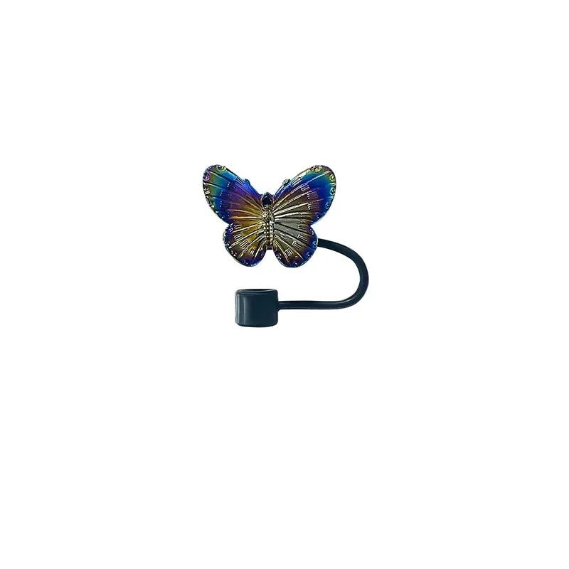 Colorful Butterfly Straw Cap Cover