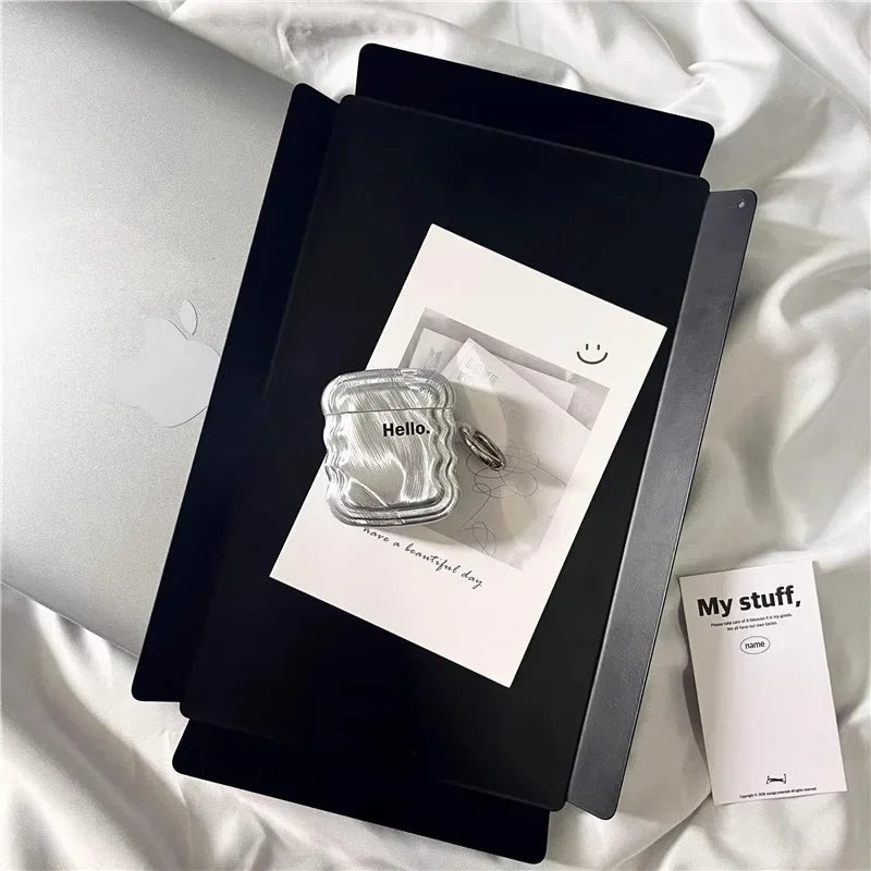 Shiny Silver AirPods Case – Sleek & Stylish Elegance