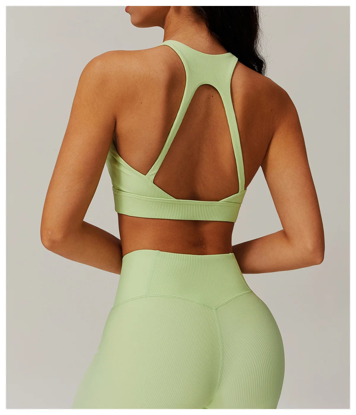 Ribbed Women's Fitness Bra – High Support Yoga & Gym Vest (Multiple Colors)