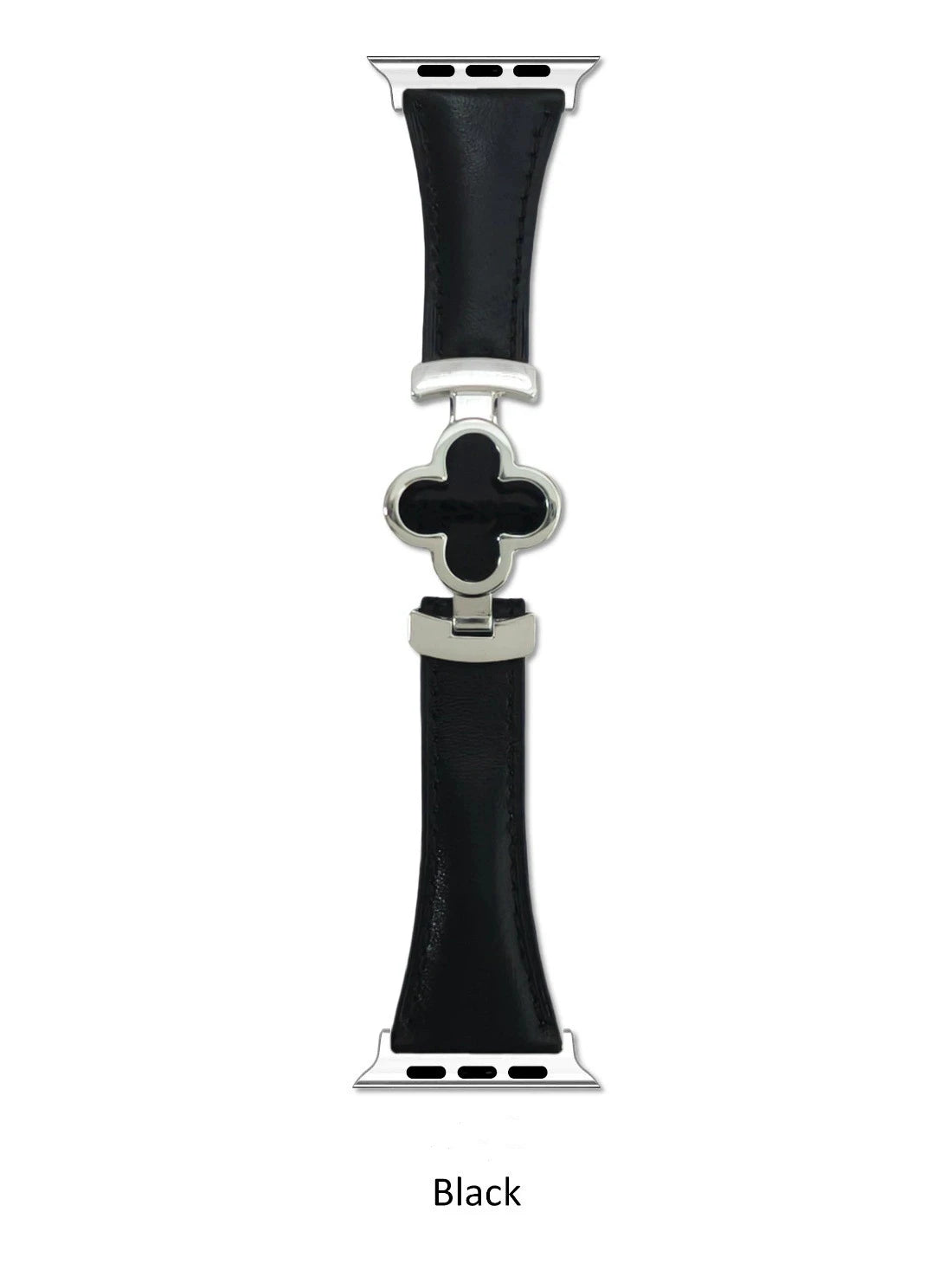 Premium Leather Apple Watch Strap with Magnetic Clover Design