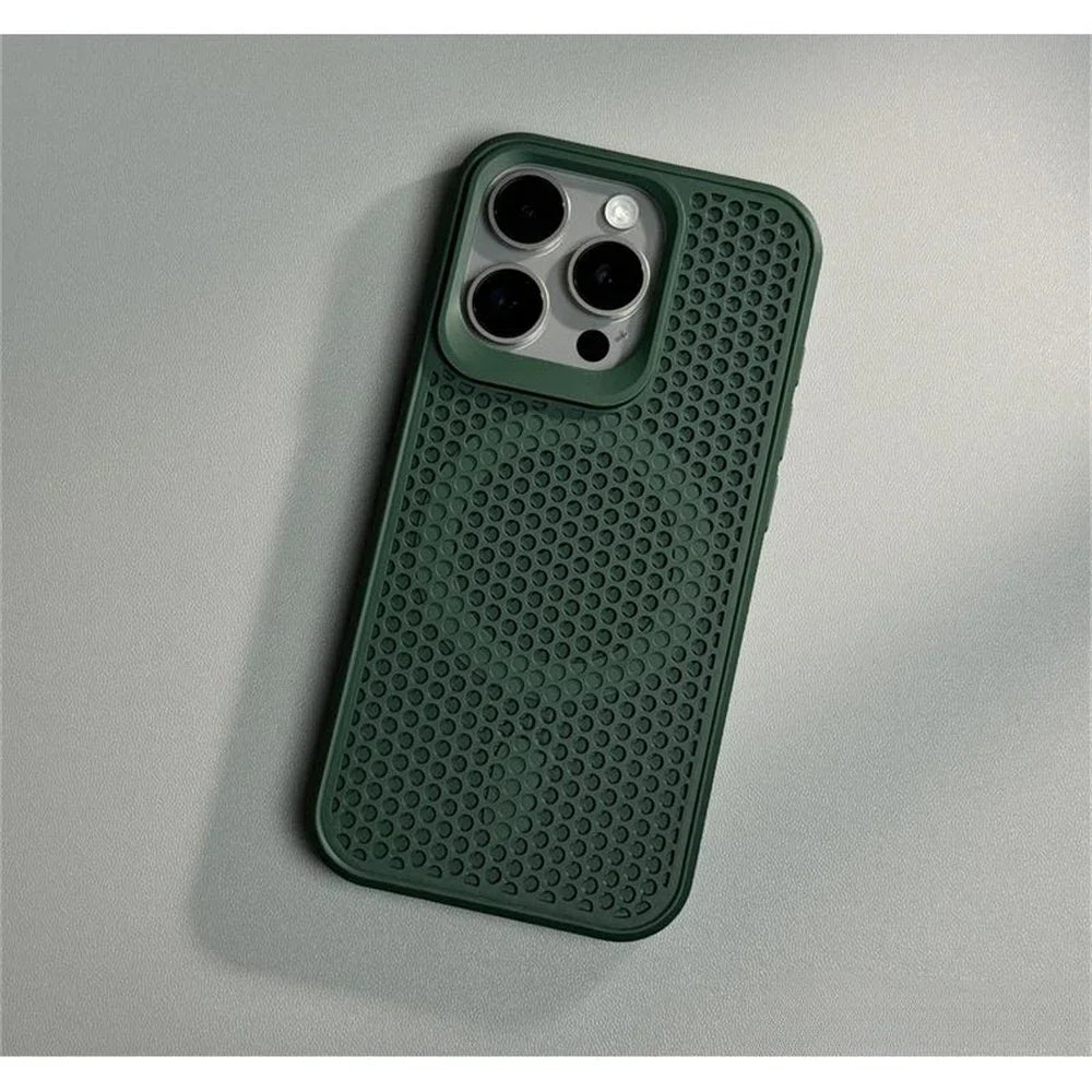 Luxury Matte Heat Dissipation Hole Magsafe Case for iPhone 12 to iPhone 16 Pro Max – Magnetic Wireless Charging PC Hard Cover