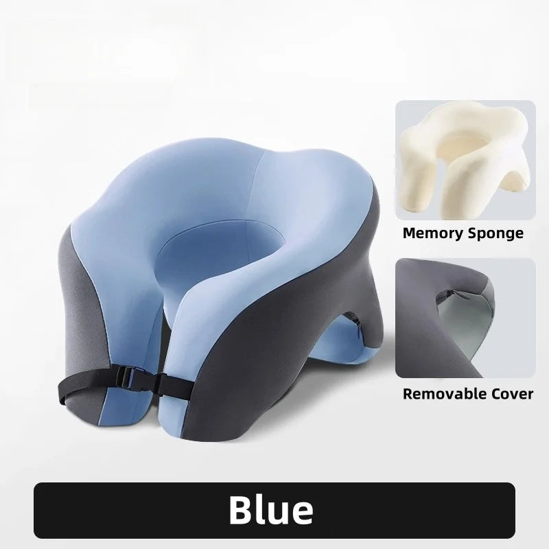 U-Shaped Memory Foam Travel Neck Pillow – Ergonomic Support for Plane, Car & Office