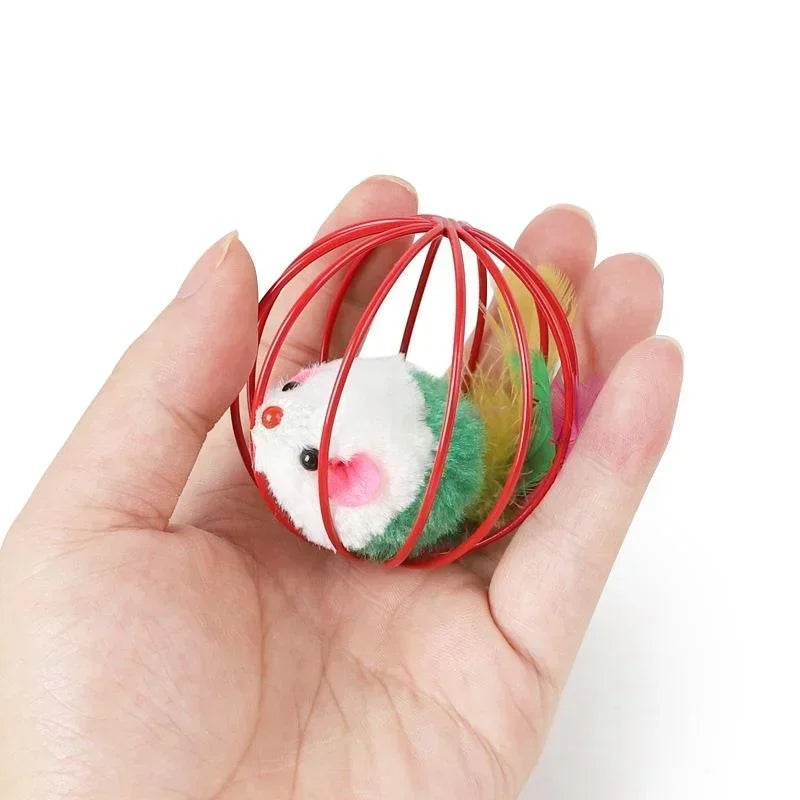 Colorful Feather Ball Toy for Cats