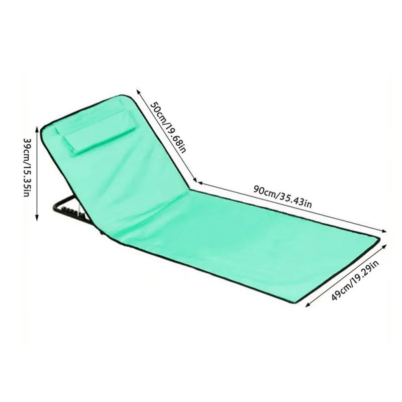 Lightweight Folding Beach Mat with Adjustable Backrest – Portable Lounge Chair for Camping & Pool