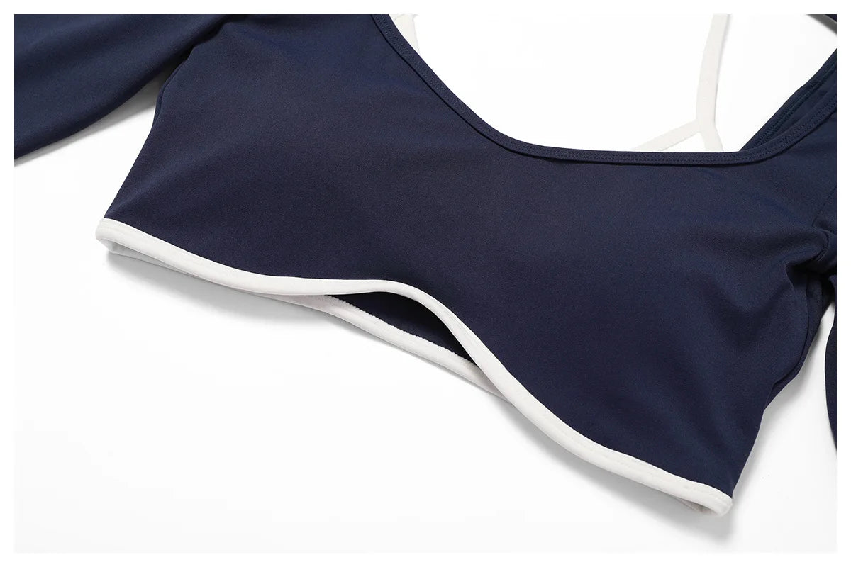 Long Sleeve Hollow-Back Yoga Top – Dry Fit Elastic Fitness Shirt