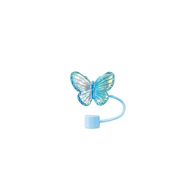 Colorful Butterfly Straw Cap Cover