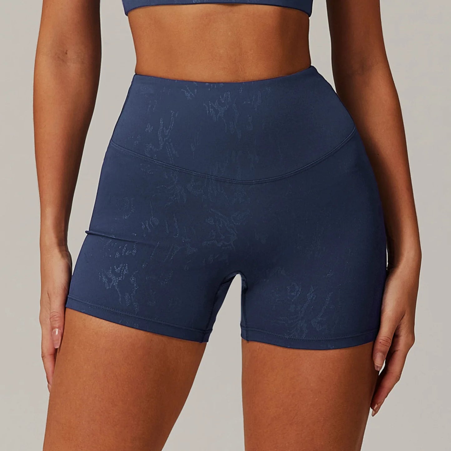 Printed High-Waist Push-Up Yoga Shorts – Multi Colors