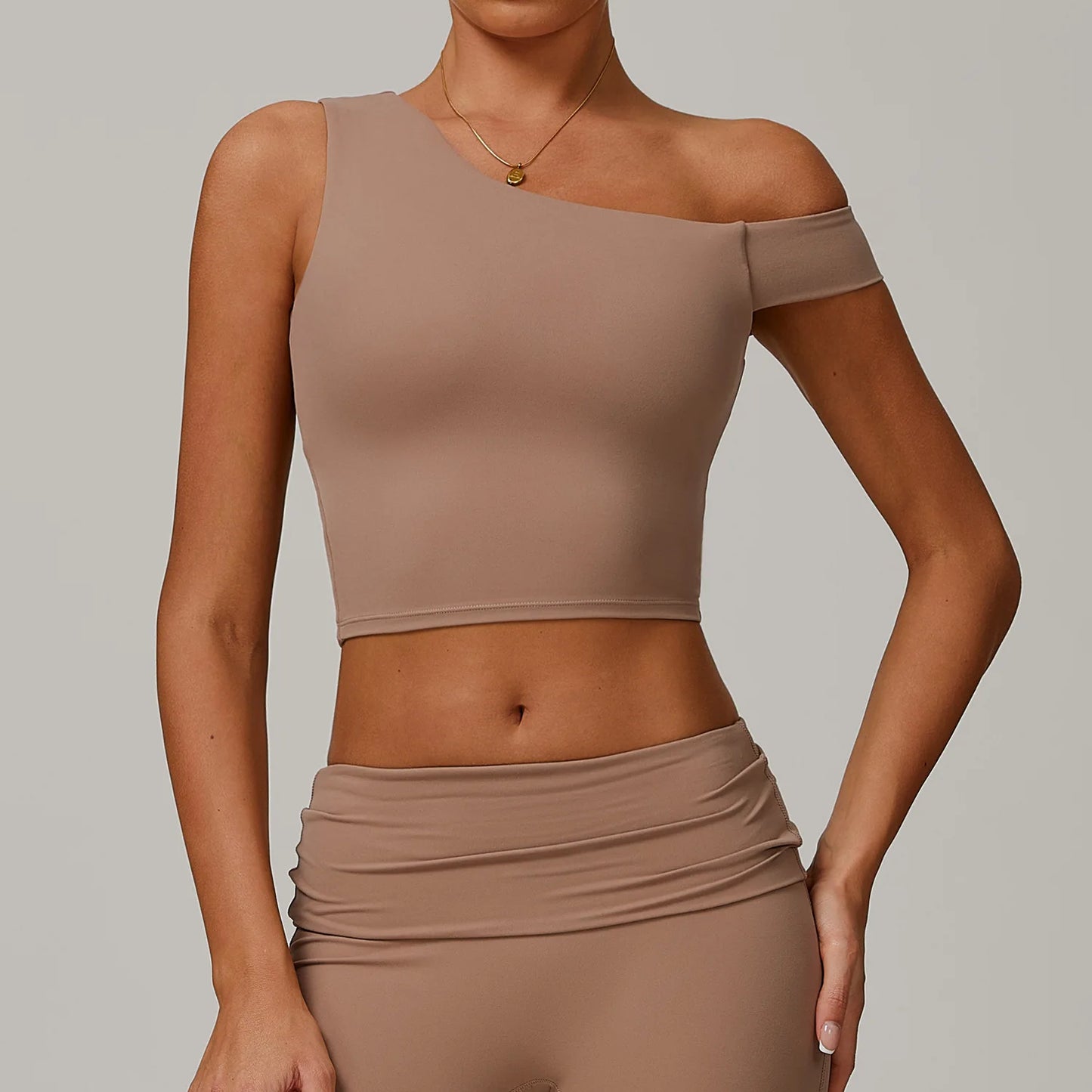 One-Shoulder Sports Bra Top for Women – Medium Support Yoga & Fitness (Multi Colors)