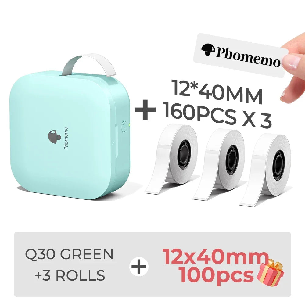 Phomemo Q30 Mini Portable Label Printer – Wireless Inkless Thermal Printing