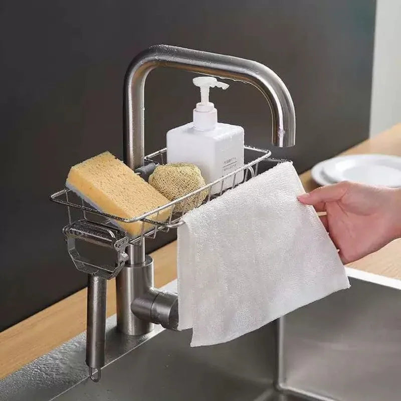 Stainless Steel Sink Organizer Rack – With or Without Towel Holder