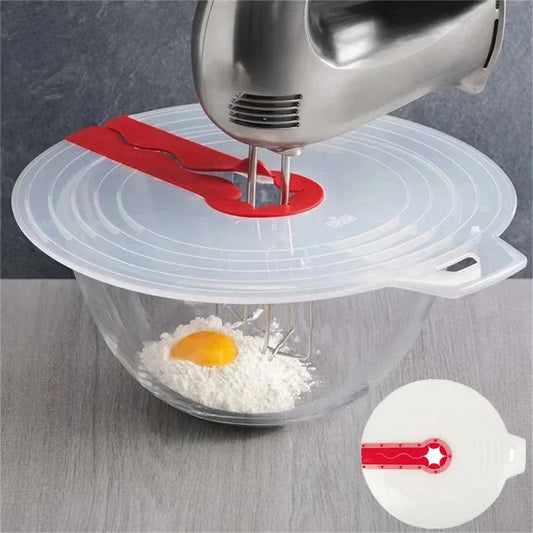Anti-Splash Silicone Mixing Bowl Cover with Mixer Slot