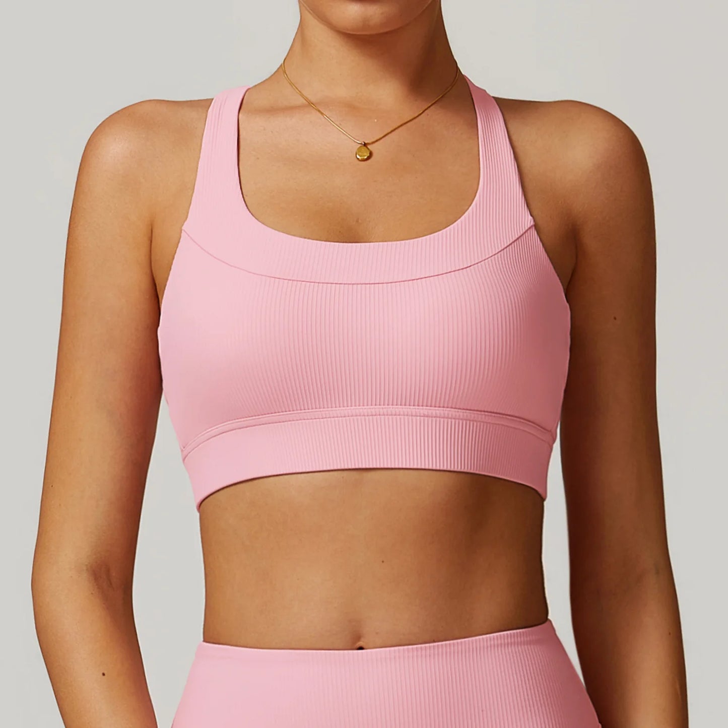 Ribbed Women's Fitness Bra – High Support Yoga & Gym Vest (Multiple Colors)