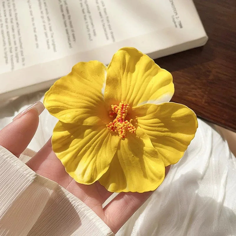 Hawaiian Flower Hair Clip – Plumeria/Hibiscus Summer Hair Accessory