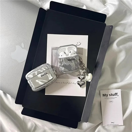 Shiny Silver AirPods Case – Sleek & Stylish Elegance