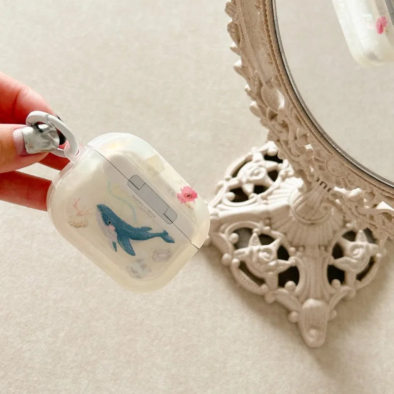 Whale & Shell AirPods Case – Ocean-Inspired Elegance