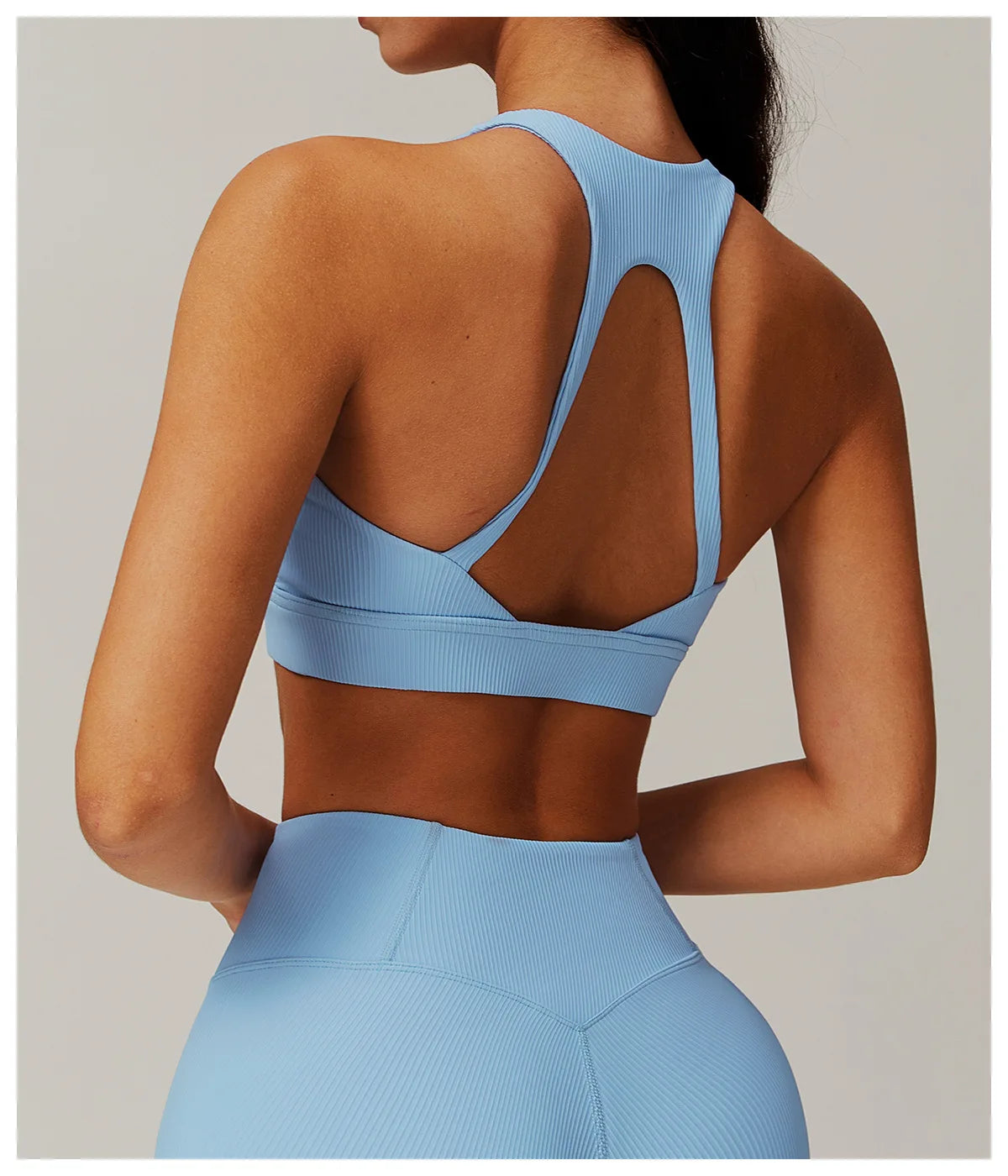 Ribbed Women's Fitness Bra – High Support Yoga & Gym Vest (Multiple Colors)