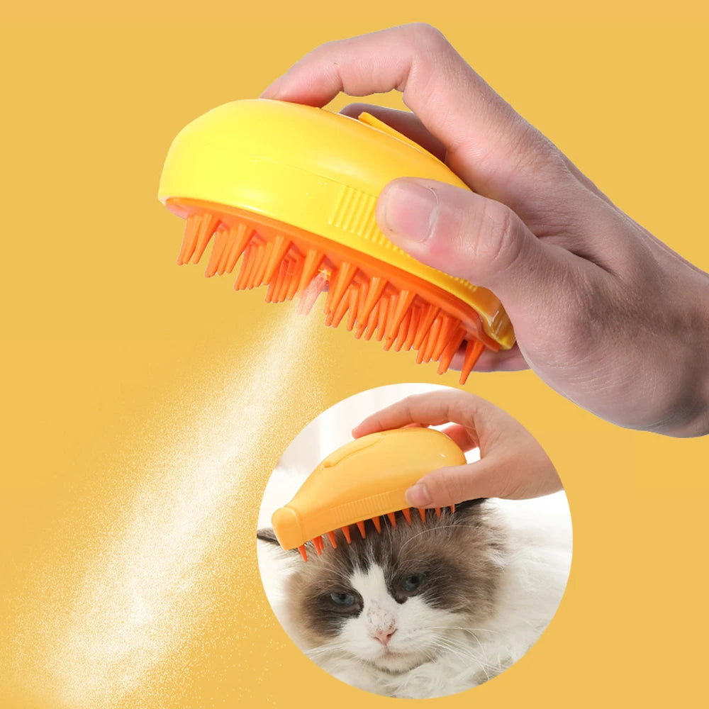 Steam Pet Hair Brush – Gentle Grooming & Massage