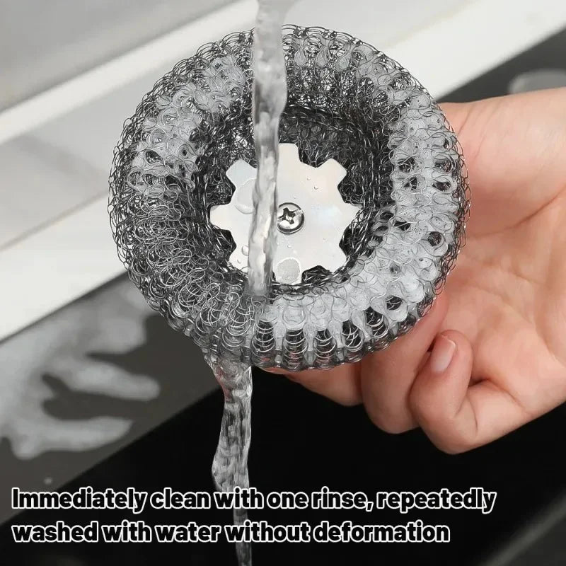 Heavy Duty Steel Pot Scrubber with Handle